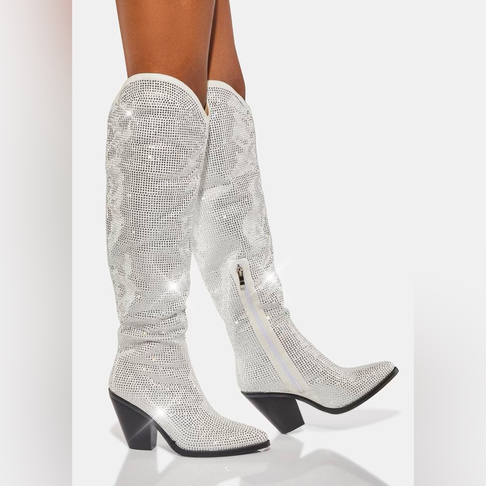 Azalea Wang Women’s Rhinestone Cowboy Boots